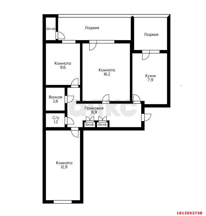 Фото №19: 3-комнатная квартира 70&nbsp;м², 4/9&nbsp;эт. - Краснодар, Прикубанский внутригородской округ, мкр. Табачная Фабрика, ул. имени Жлобы, 2