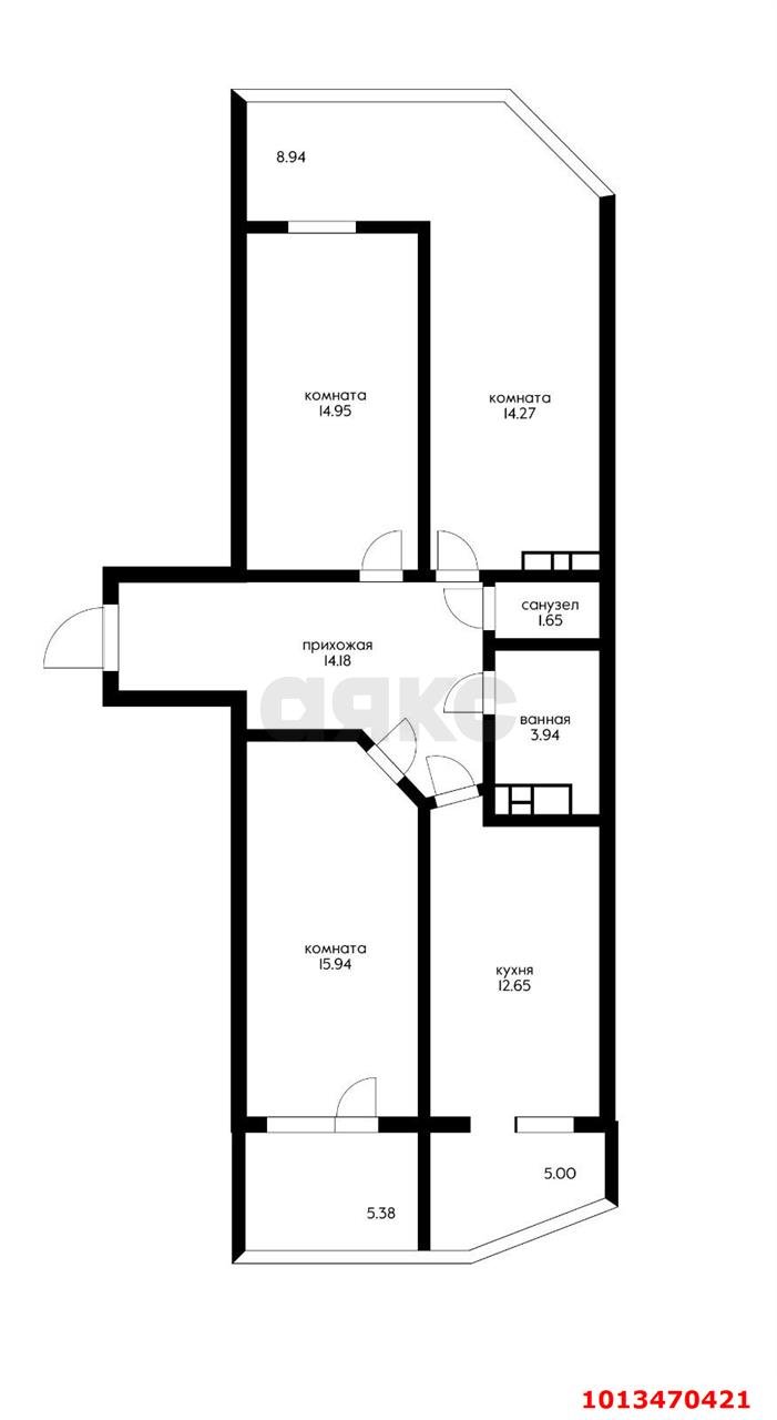 Фото №6: 3-комнатная квартира 97 м² - Краснодар, имени Петра Метальникова, ул. Цезаря Куникова, 24к2