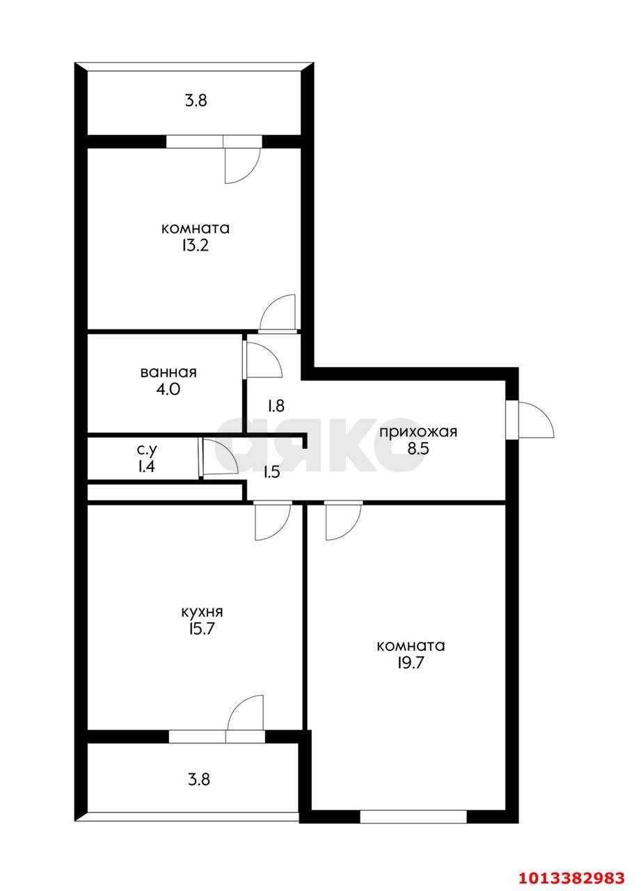 Фото №10: 2-комнатная квартира 65 м² - Краснодар, Восточно-Кругликовский, ул. Черкасская, 58