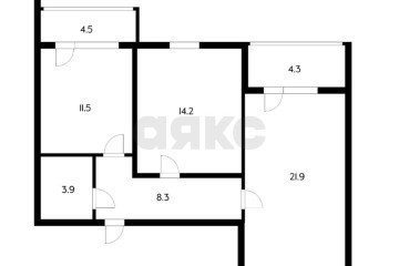 Фото №2: 2-комнатная квартира 70 м² - Краснодар, мкр. Музыкальный, ул. имени Сергея Есенина, 100