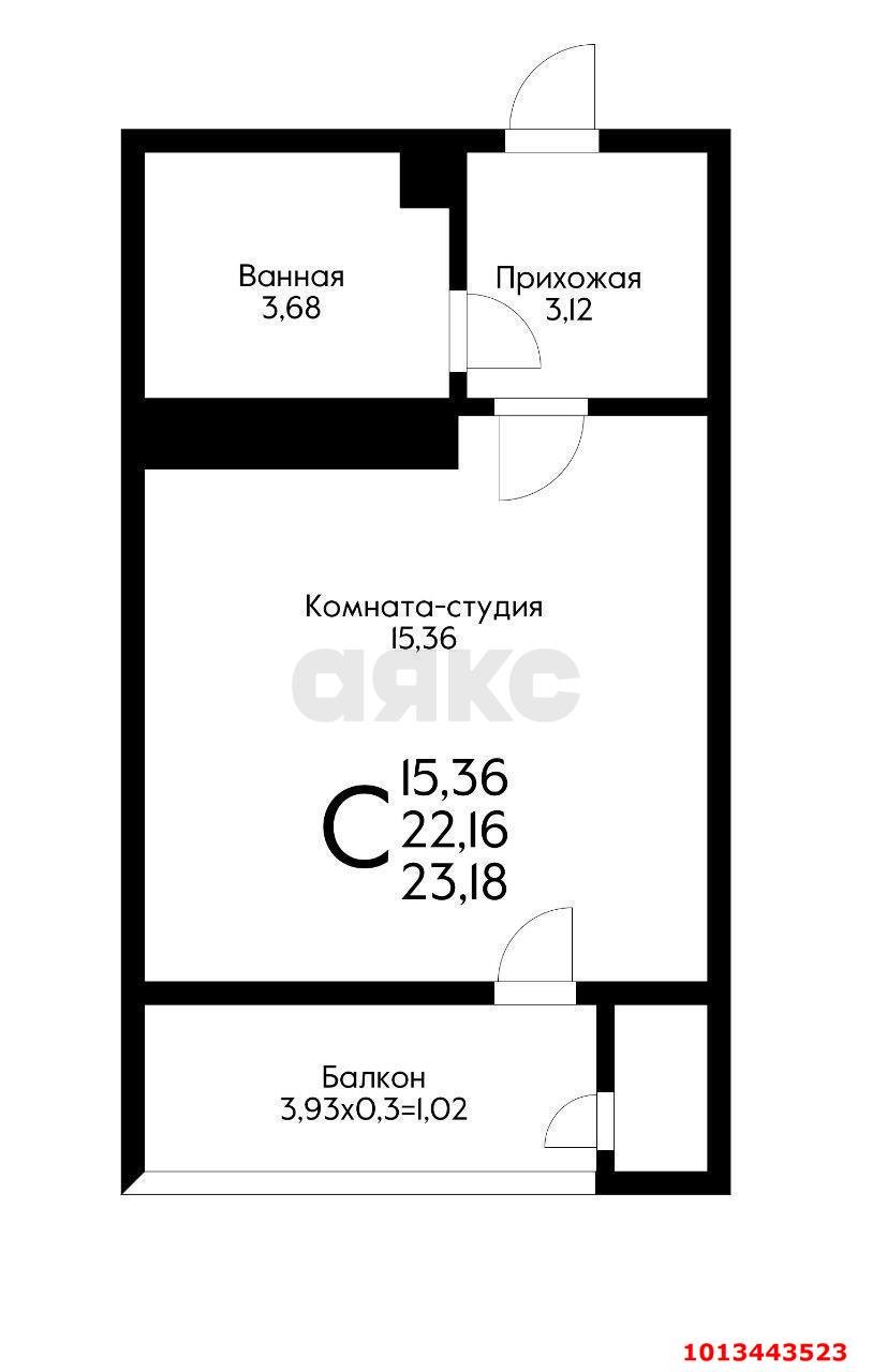 Фото №5: Студия 25 м² - Краснодар, жилой комплекс Зелёный театр, ул. Западный Обход, 39/1к2