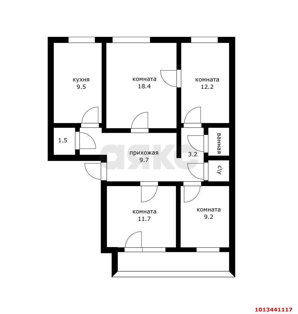 Фото №8: 4-комнатная квартира 79 м² - Краснодар, Фестивальный, ул. Воровского, 195