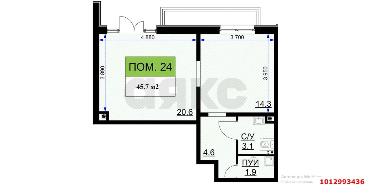 Фото №2: Торговое помещение 46 м² - Краснодар, жилой комплекс Ракурс, ул. имени Героя Ростовского, 8к7