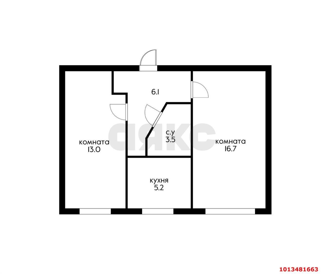 Фото №6: 2-комнатная квартира 44 м² - Яблоновский, ул. Титова, 68