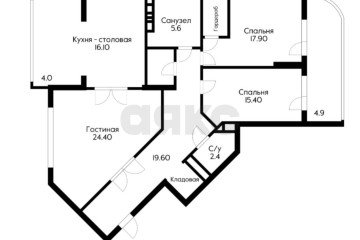 Фото №3: 3-комнатная квартира 128 м² - Краснодар, мкр. Юбилейный, б-р Клары Лучко, 14к3