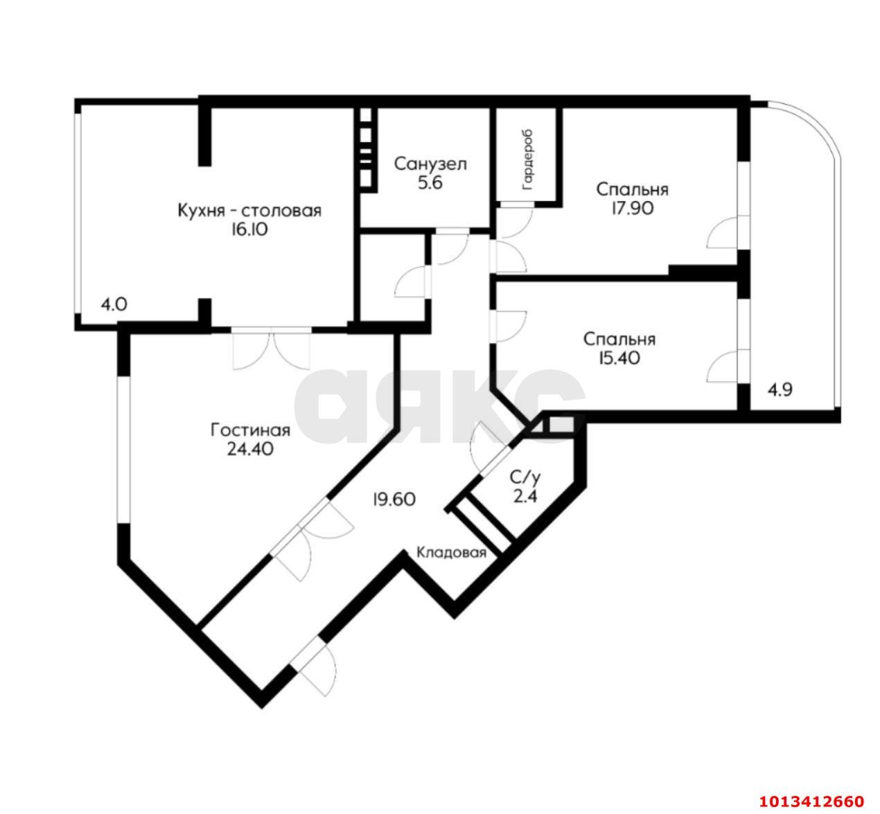 Фото №3: 3-комнатная квартира 128 м² - Краснодар, Юбилейный, б-р Клары Лучко, 14к3