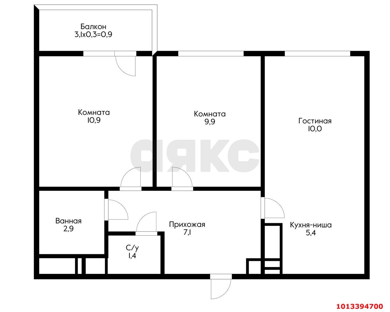 Фото №2: 2-комнатная квартира 48 м² - Краснодар, 1-й квартал, ул. Домбайская, 57