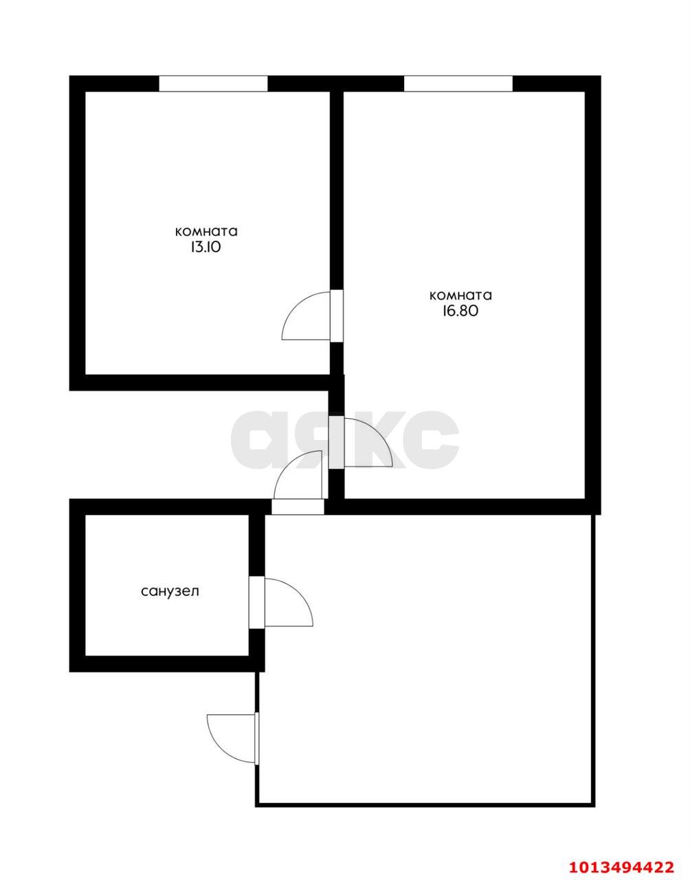 Фото №6: Комната 33 м² - Краснодар, Хлопчато-бумажный Комбинат, ул. Уральская, 81