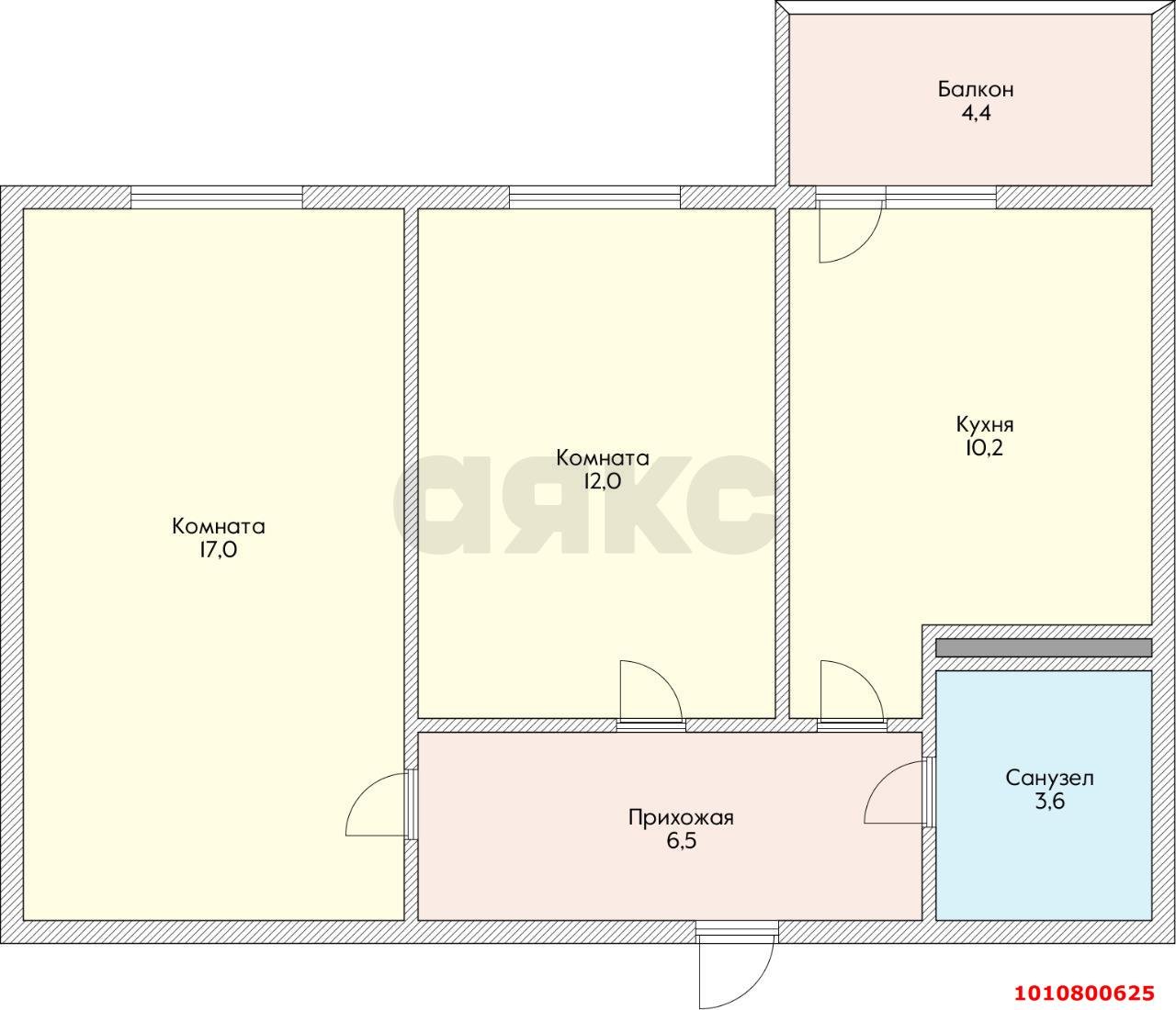 Фото №4: 2-комнатная квартира 54 м² - Краснодар, жилой комплекс Самолёт, ул. Западный Обход, 39/2