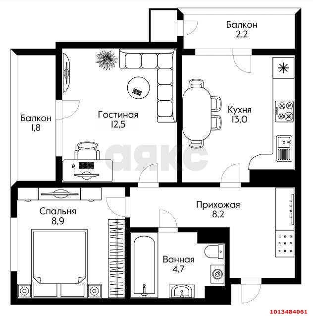 Фото №4: 2-комнатная квартира 47 м² - Краснодар, жилой комплекс Парусная Регата, 