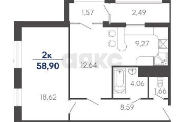 Фото №4: 2-комнатная квартира 60 м² - Туапсе, мкр. жилой комплекс Форт Адмирал, ул. Портовиков, 39/4