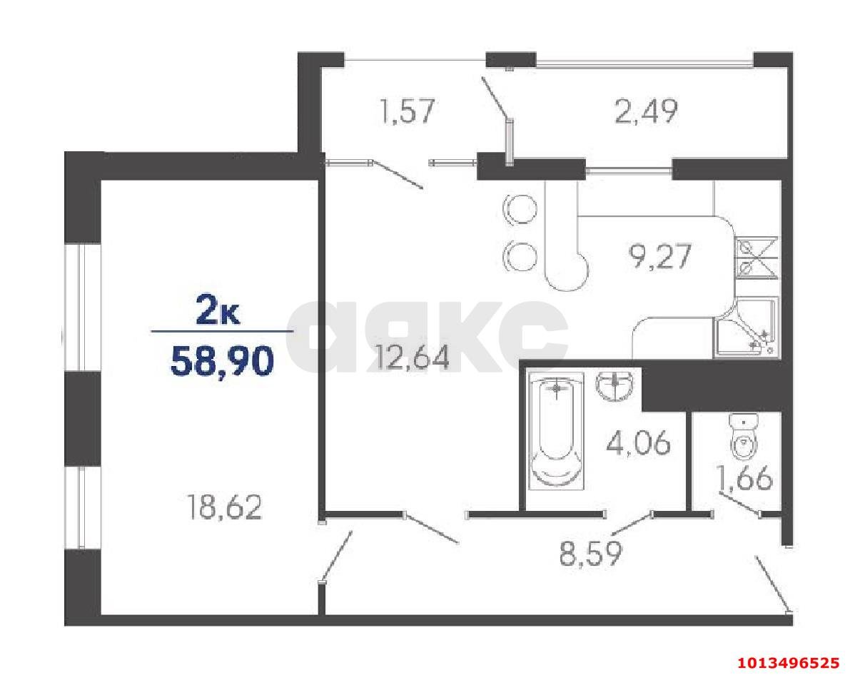 Фото №3: 2-комнатная квартира 60 м² - Туапсе, жилой комплекс Форт Адмирал, ул. Портовиков, 39/4