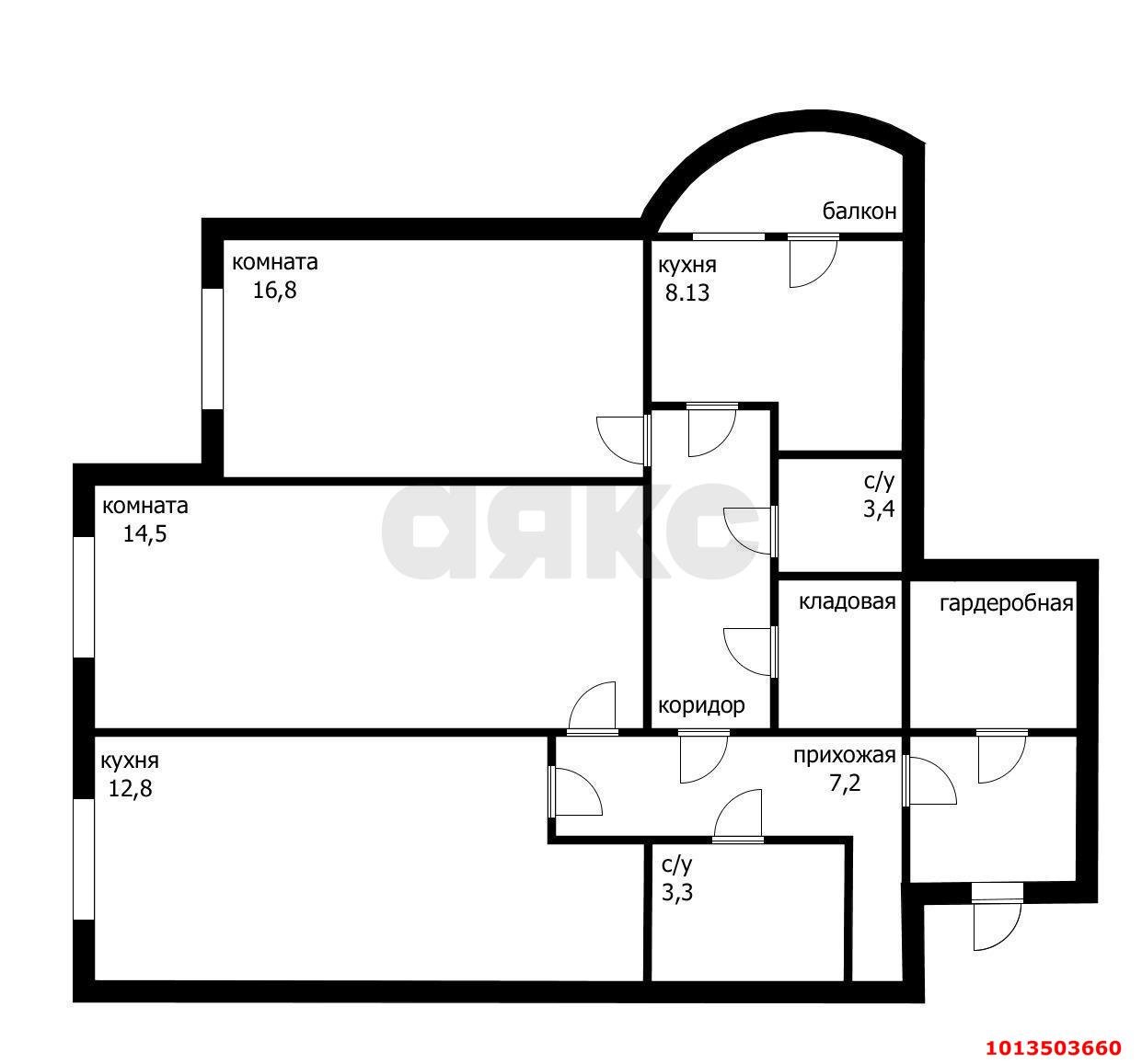 Фото №16: 3-комнатная квартира 90 м² - Краснодар, жилой комплекс Цветы, ул. Круговая, 4Вк4