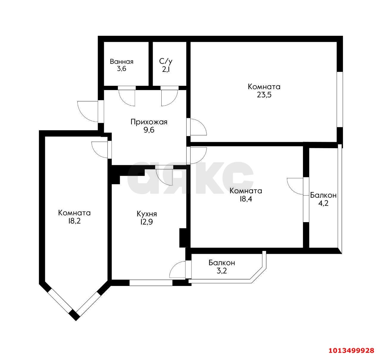 Фото №5: 3-комнатная квартира 95 м² - Краснодар, Юбилейный, пр-кт Чекистов, 26/3