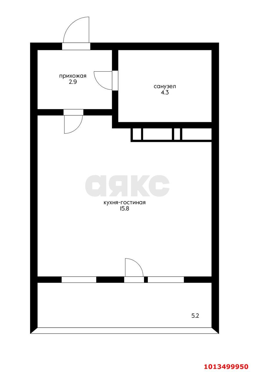 Фото №7: Студия 28 м² - Краснодар, жилой комплекс Все Свои, ул. Колхозная, 5к8