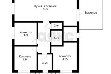 Фото №2: Дом 107 м² - Пластуновская, пер. Колхозный, 2А