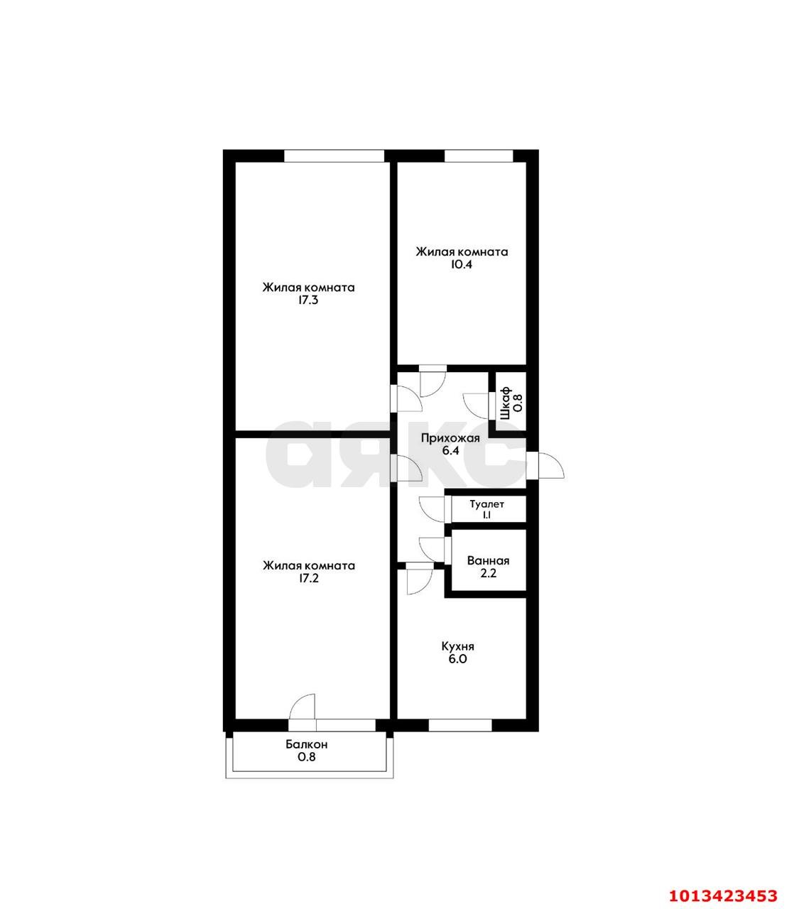 Фото №10: 3-комнатная квартира 66 м² - Краснодар, Гидростроителей, ул. Гидростроителей, 51