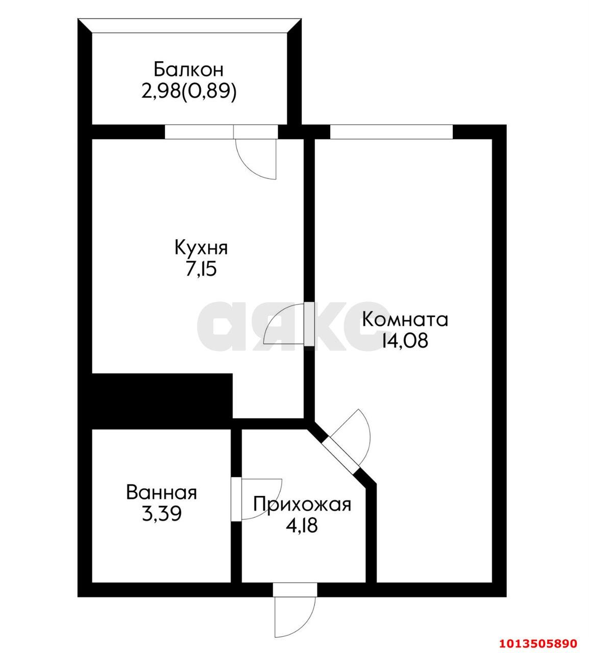 Фото №12: 1-комнатная квартира 35 м² - Краснодар, жилой комплекс Зеленодар, ул. 3-я Трудовая, 1/3