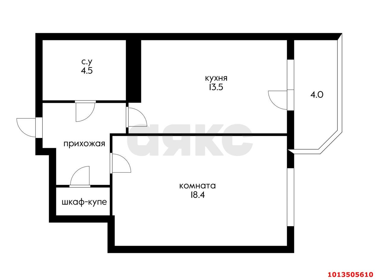 Фото №2: 1-комнатная квартира 47 м² - Краснодар, имени Маршала Жукова, ул. Александра Покрышкина, 4/9