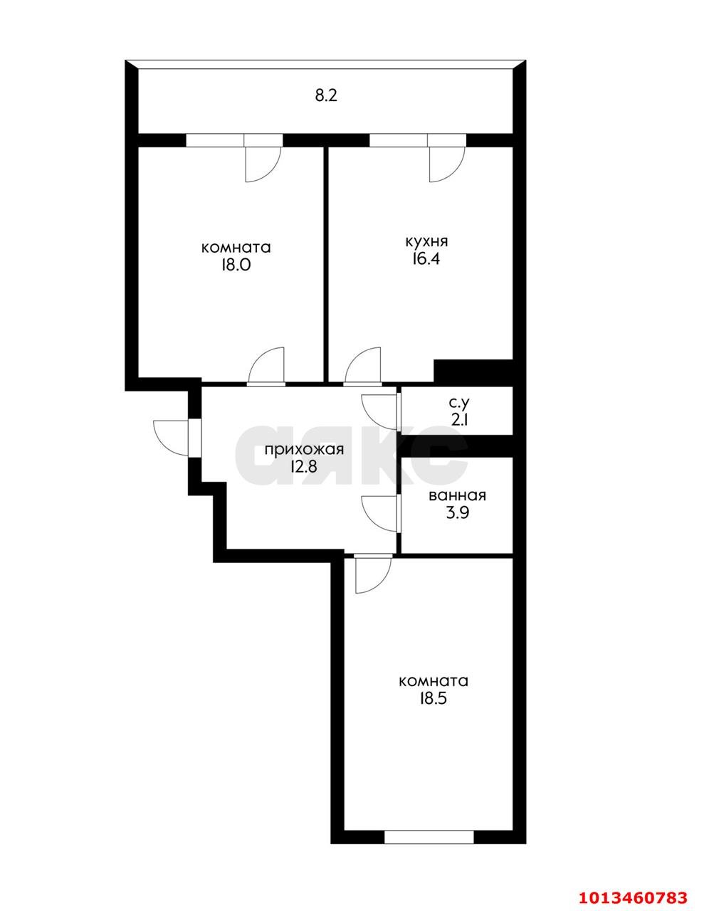 Фото №13: 2-комнатная квартира 71 м² - Краснодар, Фестивальный, ул. Гаражная, 71/1