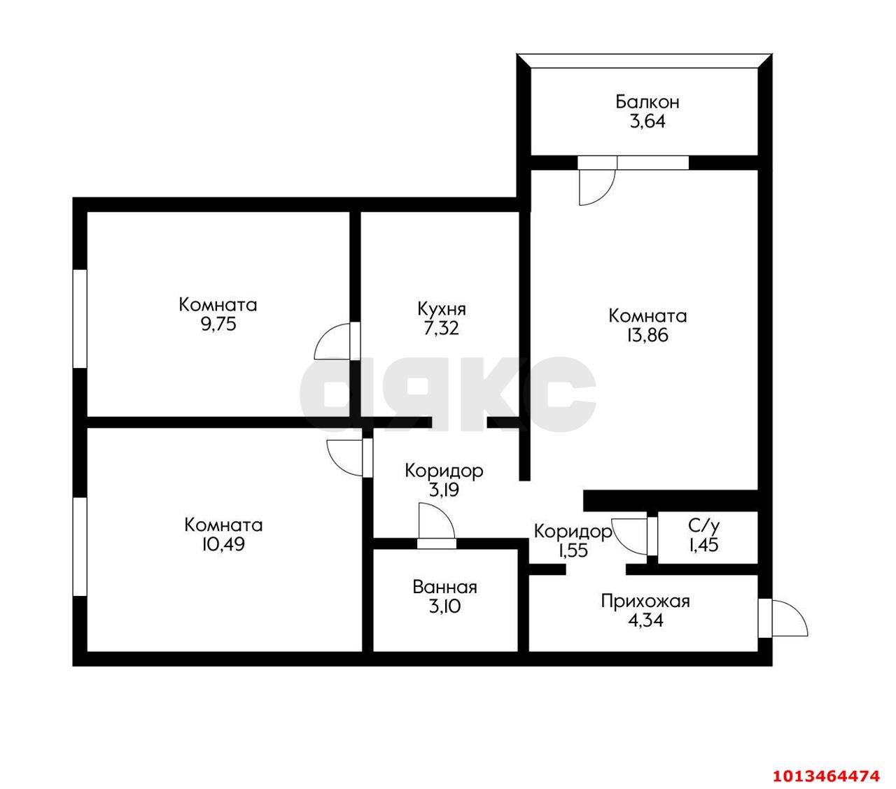 Фото №12: 3-комнатная квартира 57 м² - Краснодар, Восточно-Кругликовский, ул. Черкасская, 135