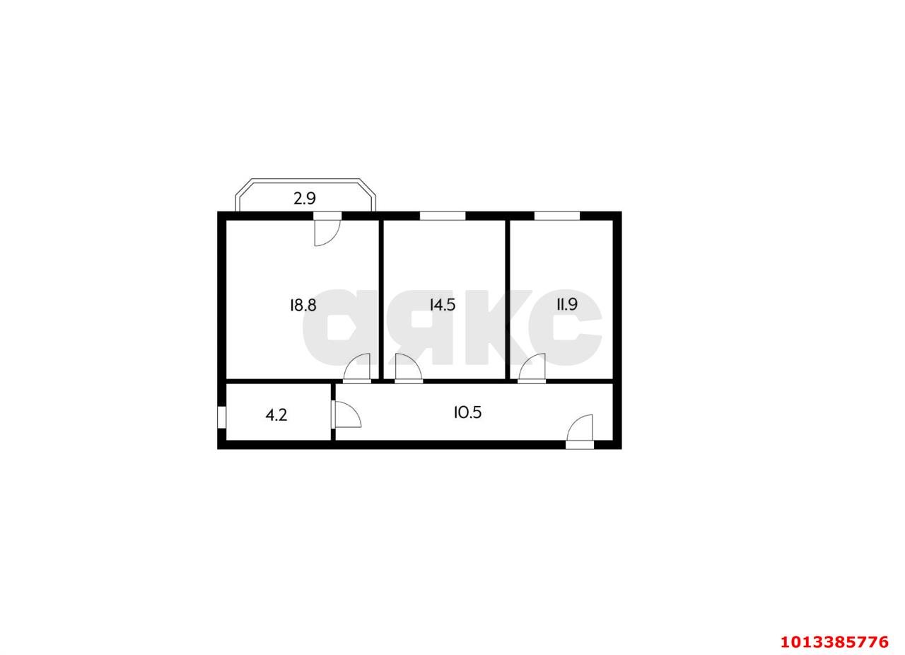 Фото №18: 2-комнатная квартира 62 м² - Яблоновский, жилой комплекс Гагарина-2, ул. Гагарина, 155/1литЗ