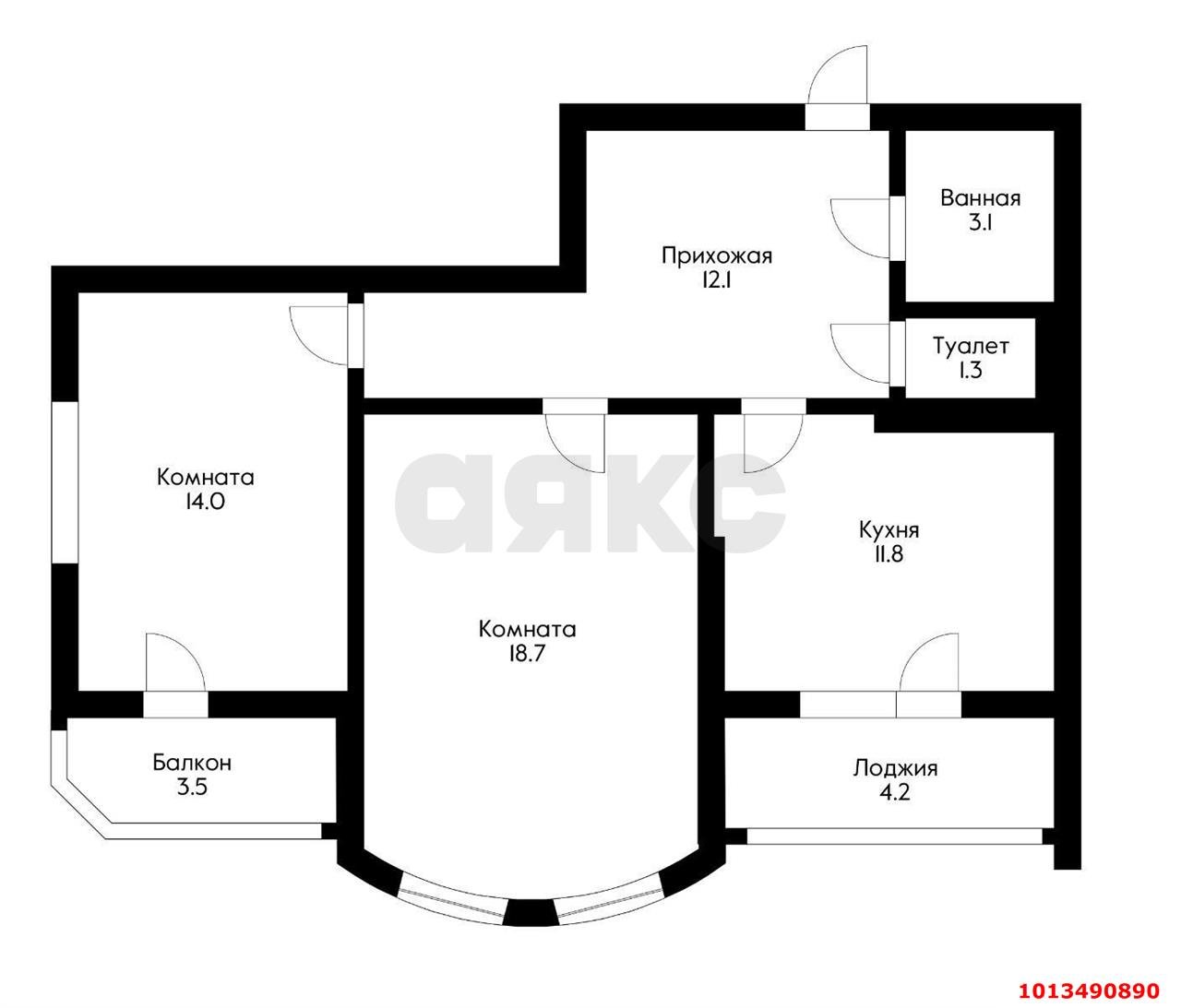 Фото №12: 2-комнатная квартира 61 м² - Краснодар, Кожзавод, ул. Минская, 122/15