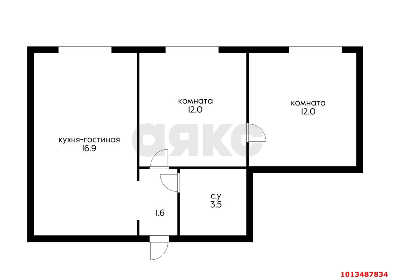 Фото №10: 2-комнатная квартира 46 м² - Краснодар, Фестивальный, ул. имени Тургенева, 148