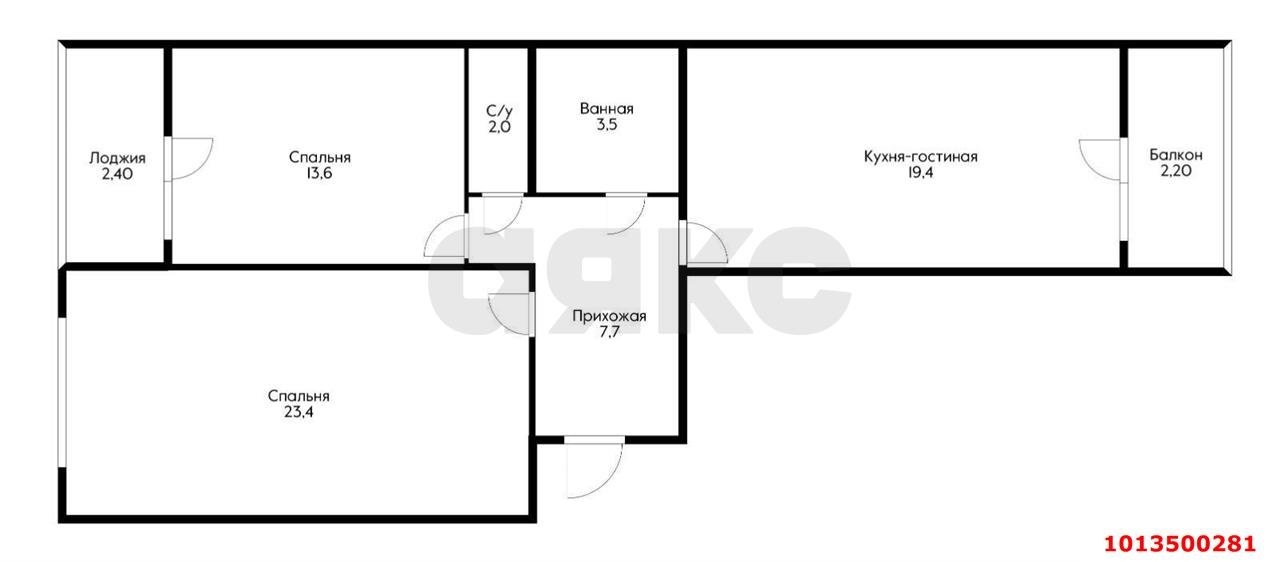 Фото №5: 2-комнатная квартира 74 м² - Краснодар, жилой комплекс Сказка Град, ул. имени В.Н. Мачуги, 166Ак1