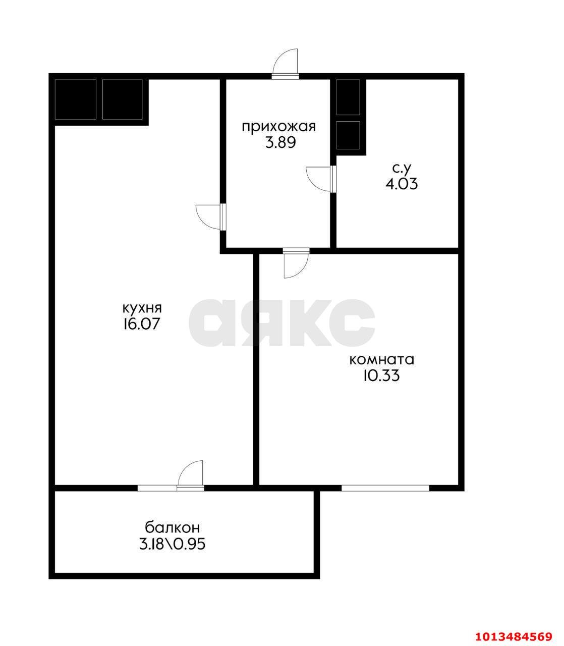 Фото №3: 1-комнатная квартира 38 м² - Краснодар, жилой комплекс Мой Город, ул. Западный Обход, 39