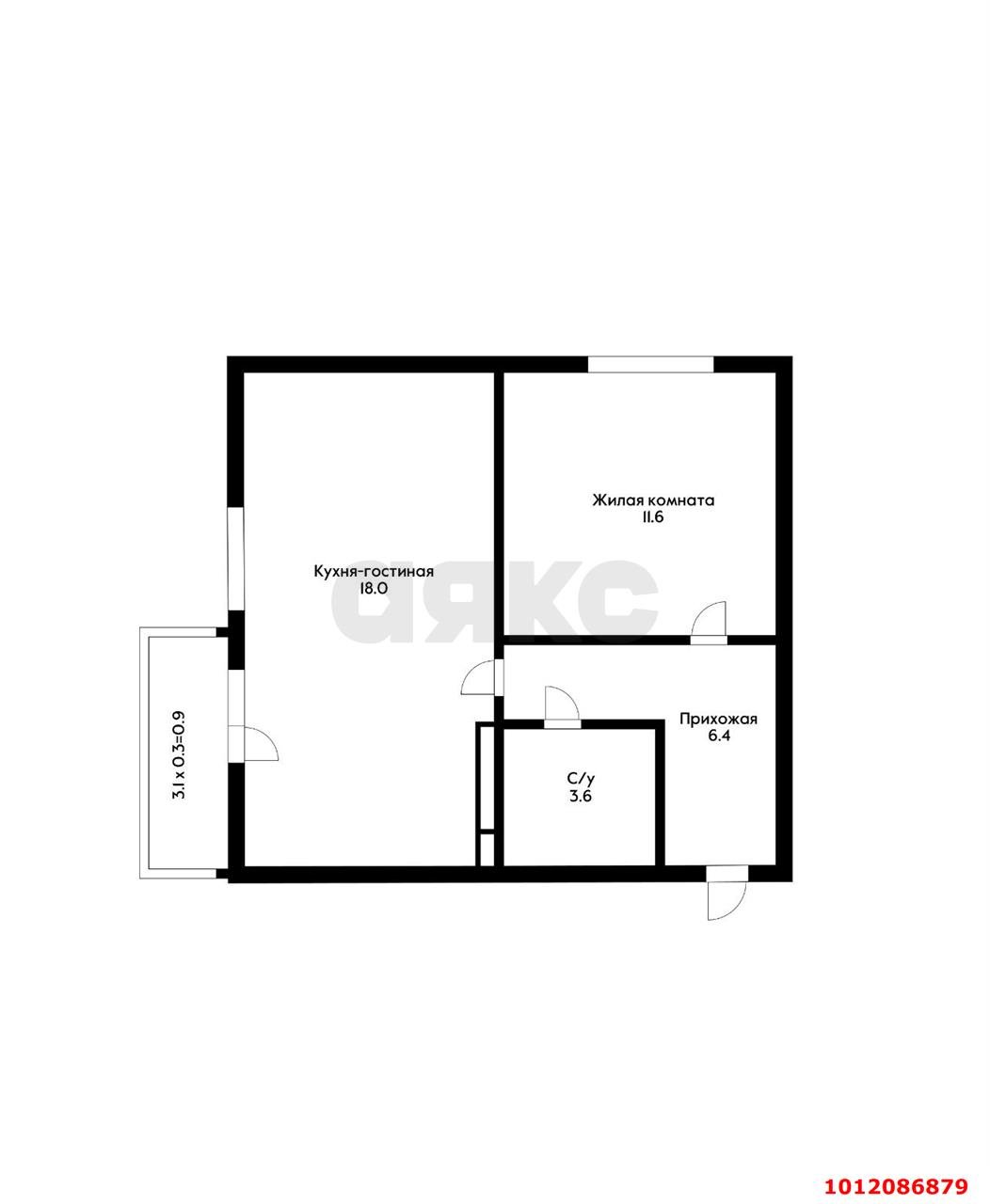 Фото №2: 1-комнатная квартира 45 м² - Краснодар, жилой комплекс Свобода, ул. Домбайская, 55