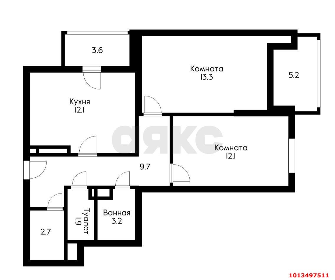 Фото №6: 2-комнатная квартира 64 м² - Краснодар, Гидростроителей, ул. Снесарева, 10к3