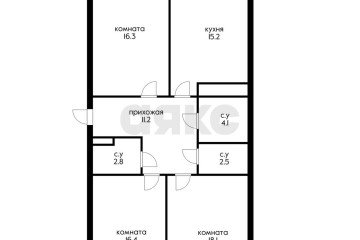 Фото №4: 3-комнатная квартира 93 м² - Краснодар, мкр. жилой комплекс Все Свои, ул. Колхозная, 5к4