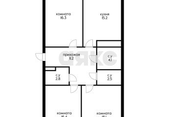 Фото №3: 3-комнатная квартира 93 м² - Краснодар, мкр. жилой комплекс Все Свои, ул. Колхозная, 5к4