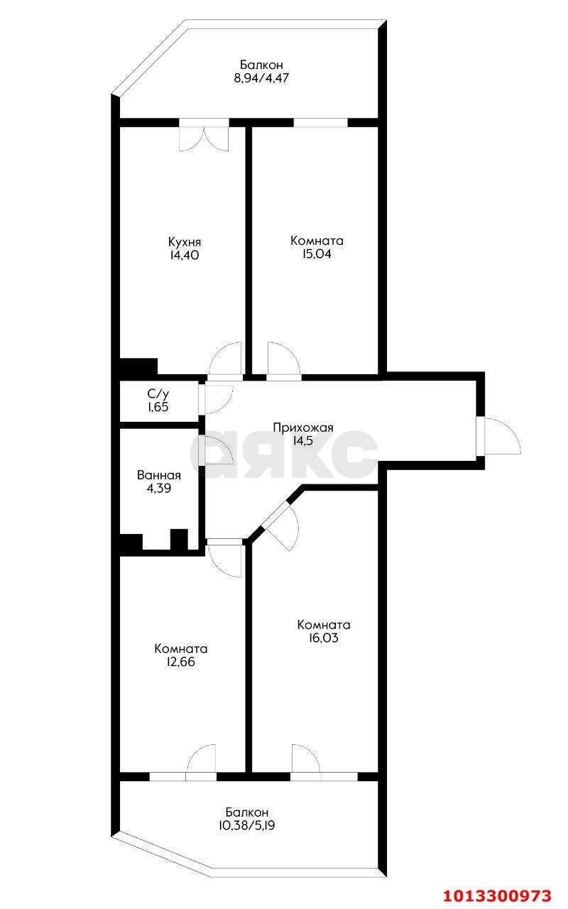 Фото №7: 3-комнатная квартира 86 м² - Краснодар, жилой комплекс Россинский Парк, ул. Командорская, 15/1