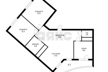 Фото №2: 3-комнатная квартира 80 м² - Краснодар, мкр. жилой комплекс Зеленодар, ул. 3-я Трудовая, 1/3