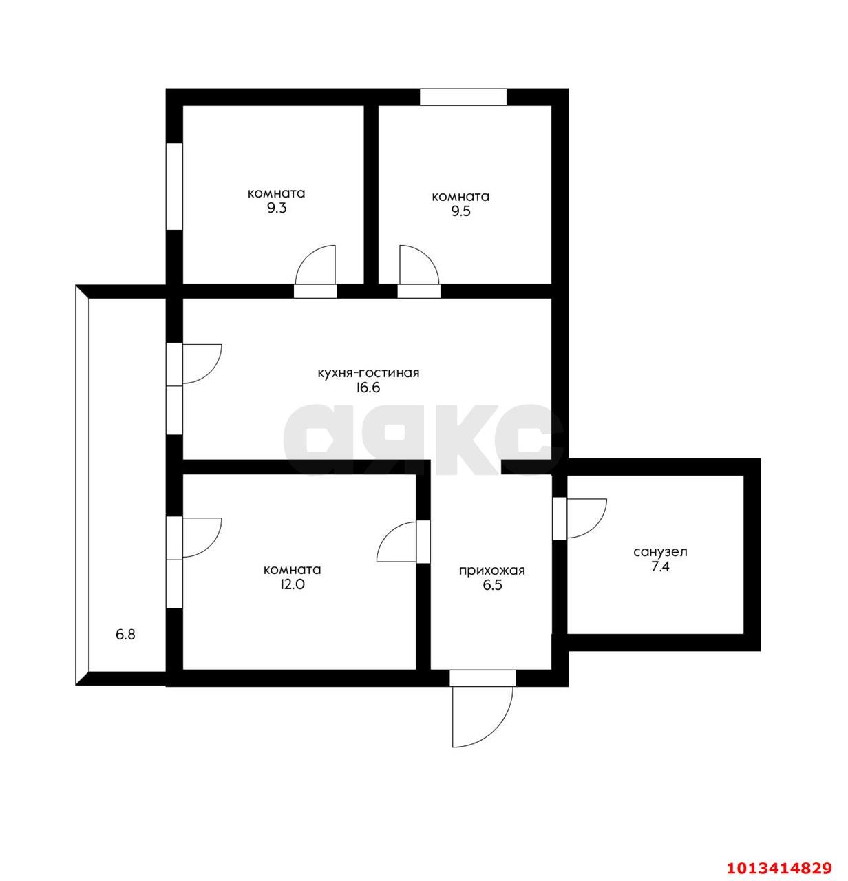 Фото №11: 3-комнатная квартира 70 м² - Новая Адыгея, жилой комплекс Виноград 2, ул. Бжегокайская, 25/1к5