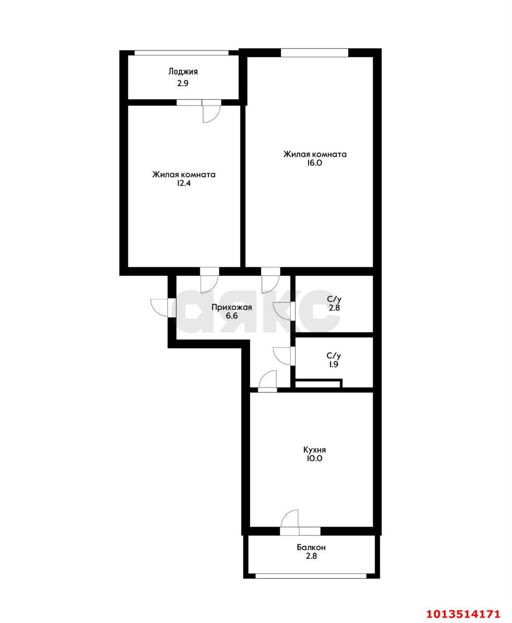 Фото №4: 2-комнатная квартира 55 м² - Краснодар, Камвольно-суконный Комбинат, ул. Магистральная, 11к1