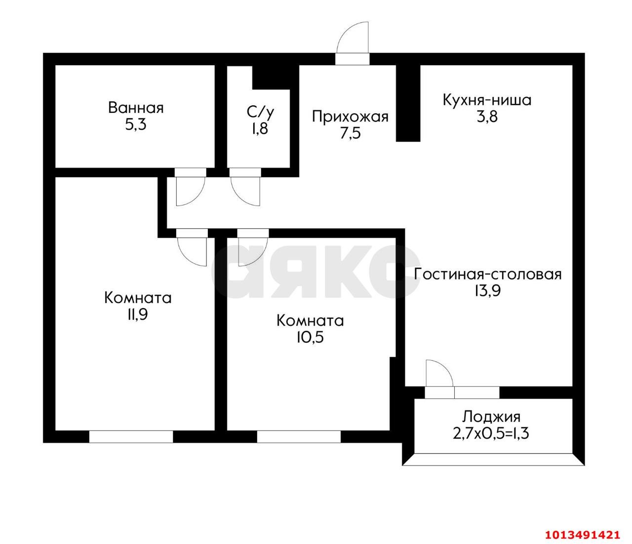 Фото №8: 2-комнатная квартира 56 м² - Краснодар, жилой комплекс Дыхание, ул. Лётчика Позднякова, 2к13