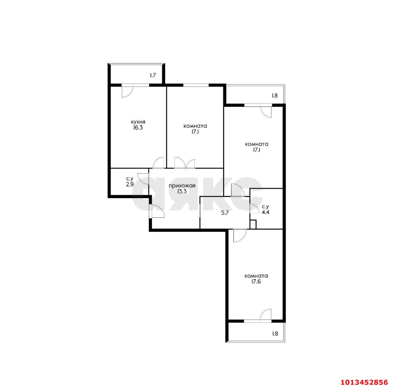 Фото №20: 3-комнатная квартира 95 м² - Краснодар, жилой комплекс Италия, ул. Веронская, 12