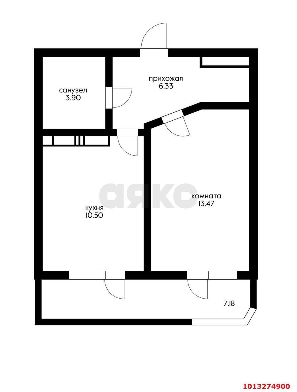 Фото №14: 1-комнатная квартира 37 м² - Краснодар, имени Демьяна Бедного, ул. Степная, 1/1