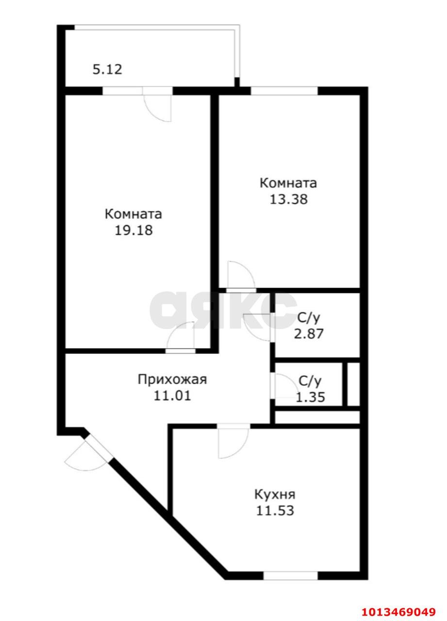 Фото №7: 2-комнатная квартира 66 м² - Краснодар, жилой комплекс Жемчужина, ул. имени Ф.И. Шаляпина, 30/1