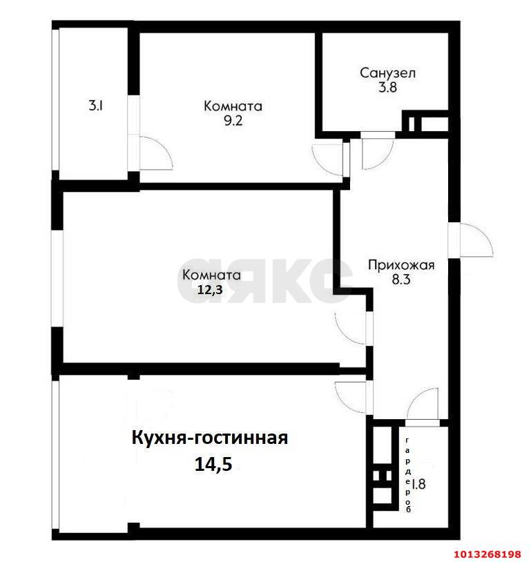 Фото №20: 2-комнатная квартира 50 м² - Краснодар, имени Петра Метальникова, ул. Петра Метальникова, 38