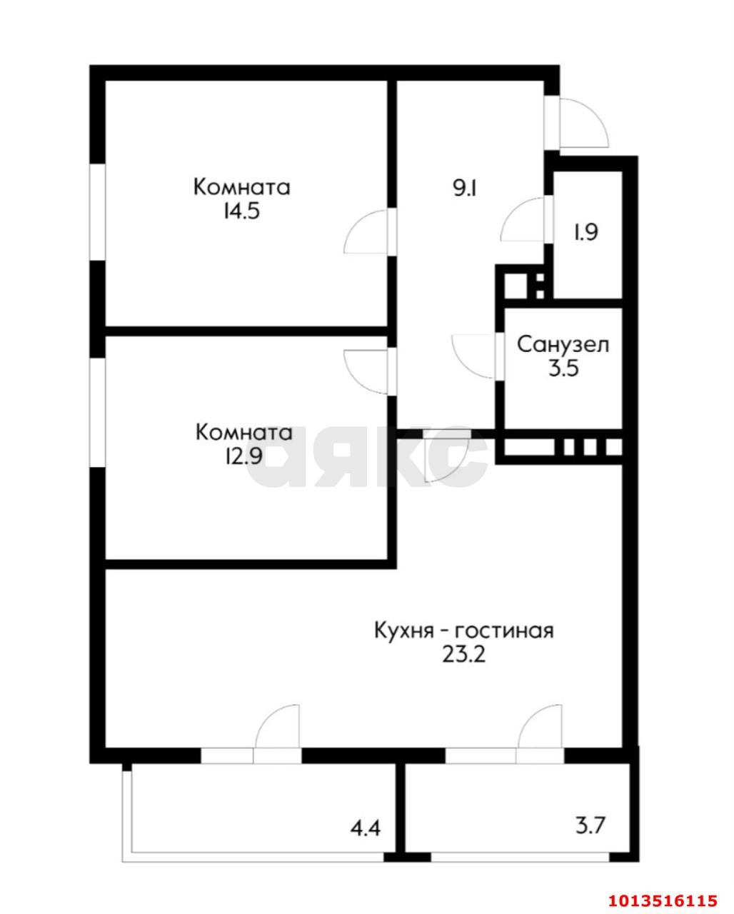 Фото №19: 2-комнатная квартира 73 м² - Краснодар, Солнечный, ул. Казбекская, 12