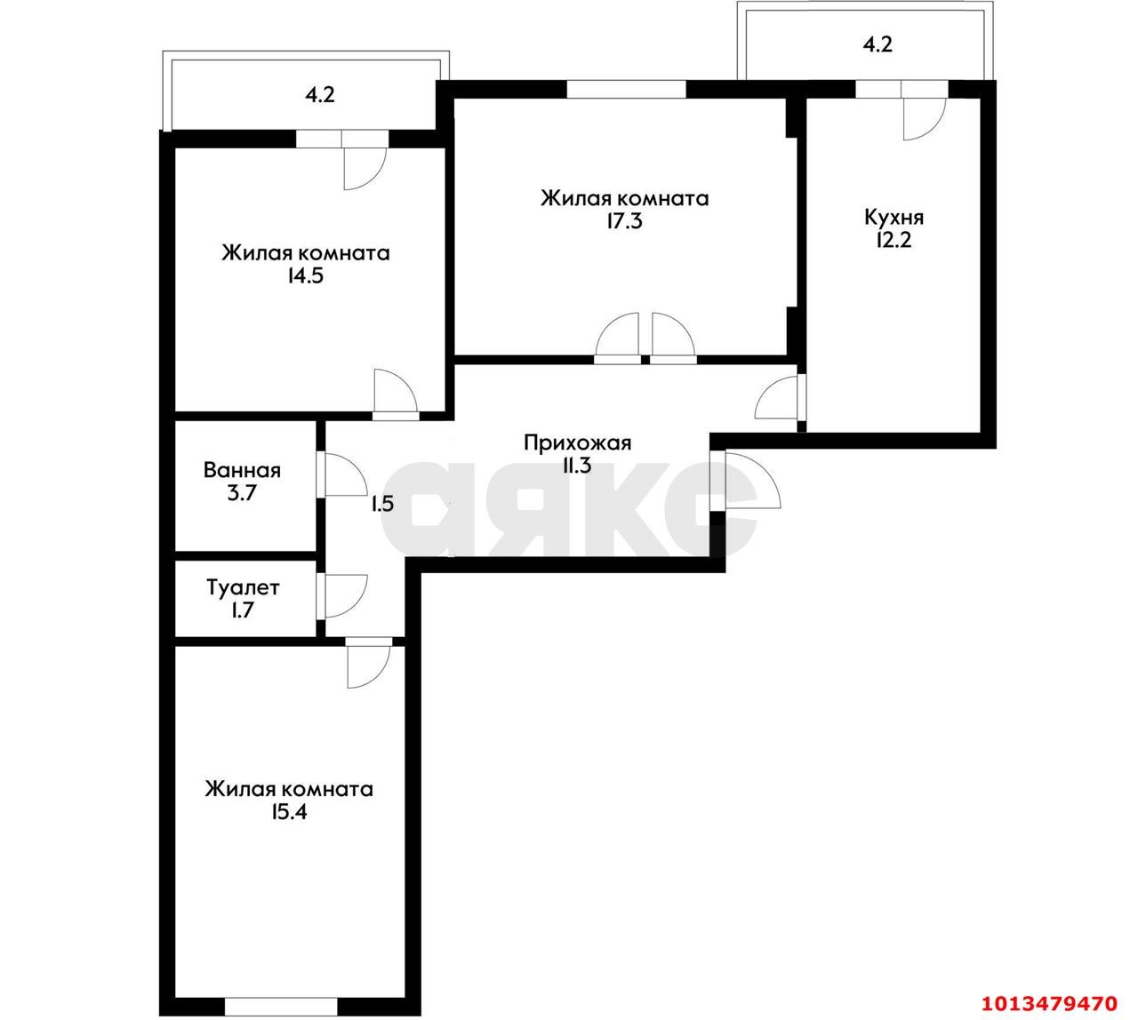 Фото №16: 3-комнатная квартира 90 м² - Краснодар, жилой комплекс Лиговский, ул. Героя Пешкова, 7