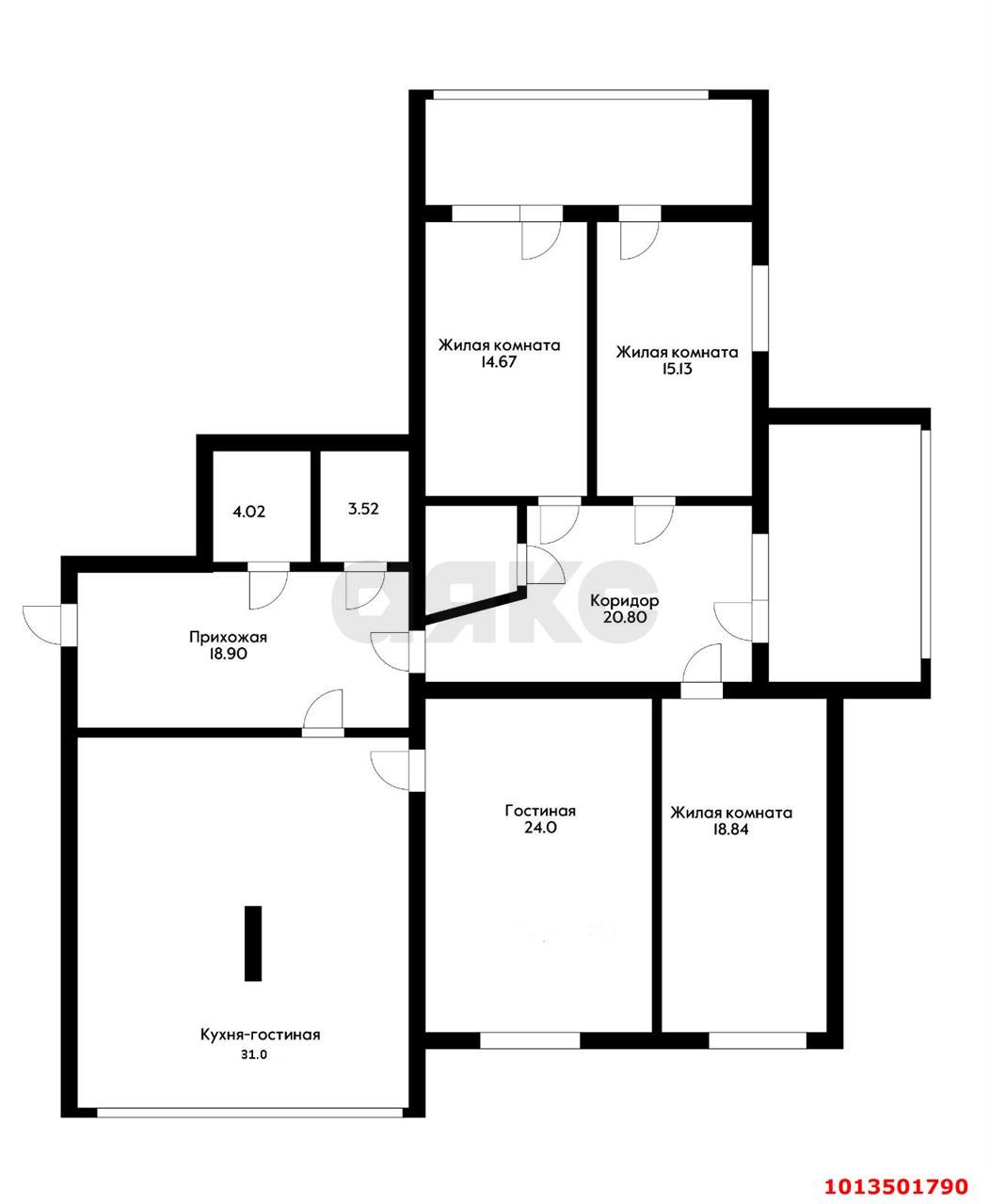 Фото №11: 4-комнатная квартира 168 м² - Краснодар, Черёмушки, ул. Димитрова, 144