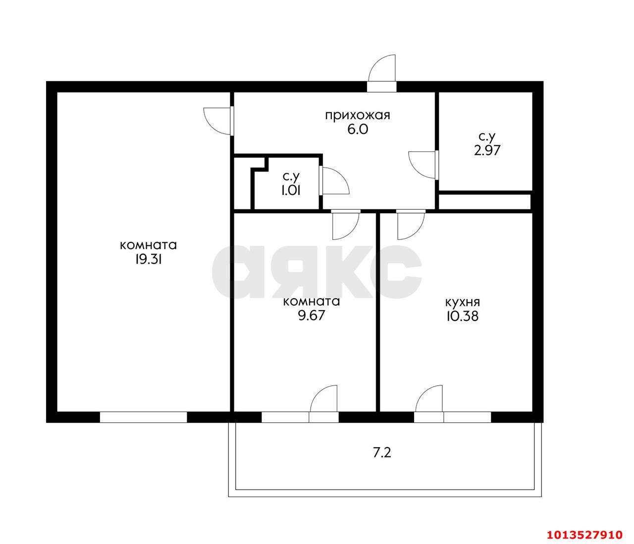 Фото №16: 2-комнатная квартира 56 м² - Краснодар, Камвольно-суконный Комбинат, ул. Магистральная, 11