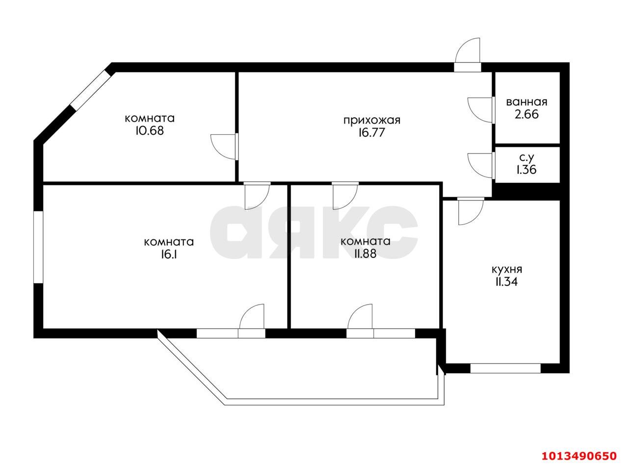 Фото №11: 3-комнатная квартира 76 м² - Краснодар, Юбилейный, пр-кт Чекистов, 24