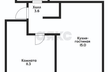 Фото №5: 1-комнатная квартира 34 м² - Новая Адыгея, мкр. жилой комплекс Мята, ул. Бжегокайская, 23/1Ак3