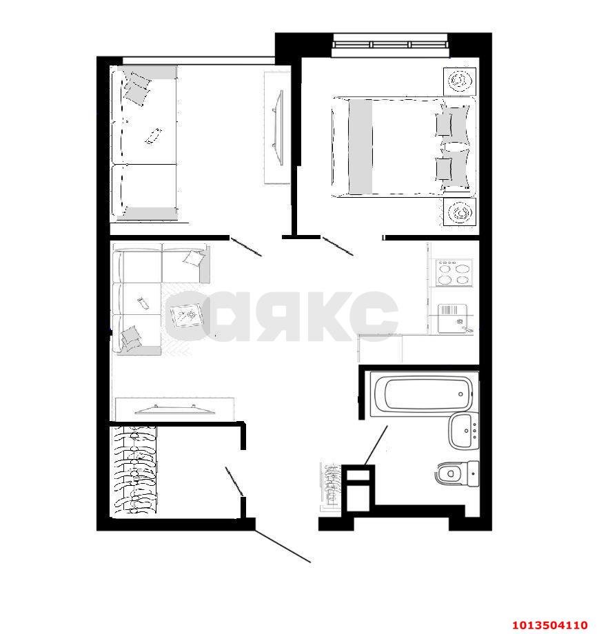 Фото №11: 2-комнатная квартира 35 м² - Краснодар, жилой комплекс Акварели-2, ул. Тепличная, 62/1к5